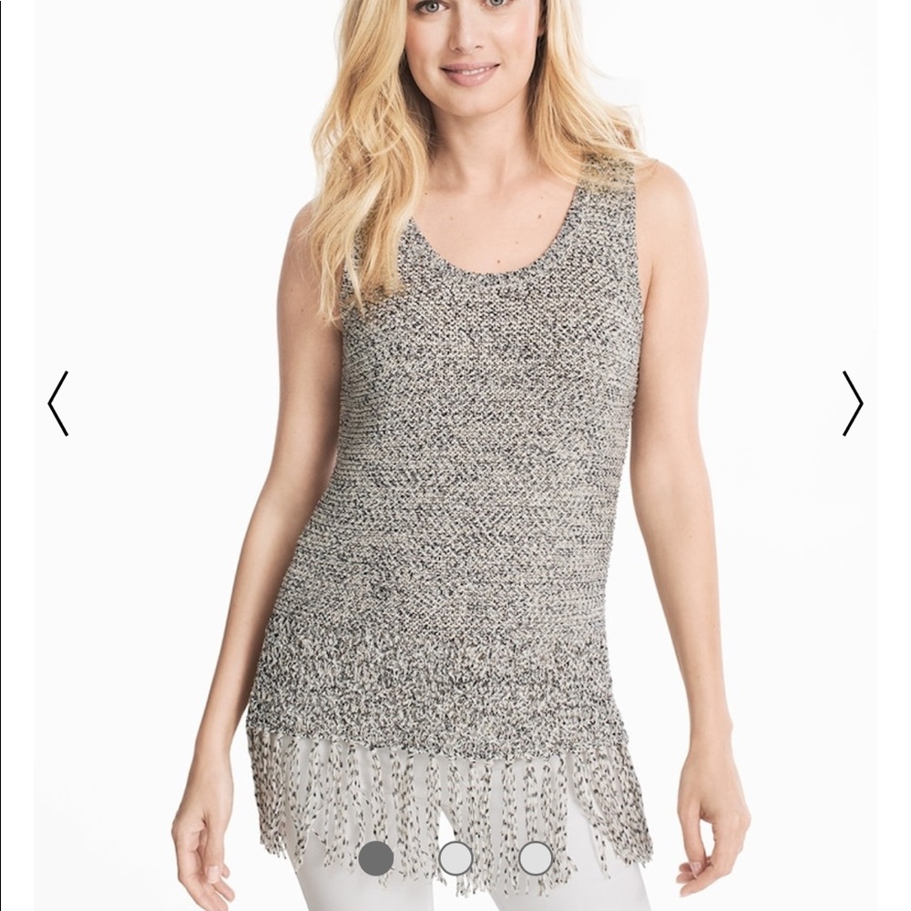 WHBM Fringed Hem Top Size Small